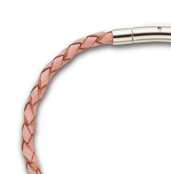 LEATHER PLATED BRACELET - PINK