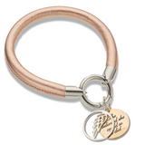Rose Gold Leather Ring Clasp Bracelet